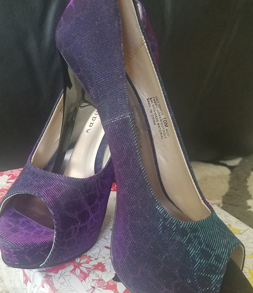 Purple & Teal Shimmering Heels